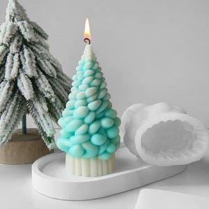 Christmas Candle Silicone Mold-Christmas Tree Candle Mold-Beeswax Pillar Candle Mold-Winter Holiday Candle Mold-Aroma Plaster Decor Mold