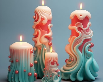 Nordic Candle Silicone Mold-Spiral Cylinder Candle Mold-Embossed Pillar Candle Mold-Aesthetic Candle Mold-DIY Aromatherapy Plaster Mold