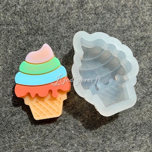 3D Ice Cream Silicone Mold-Ice Cream Cone Mold-Ice Cream Keychain Resin Mold-Ice Cream Candle Mold-DIY Aromatherapy Plaster Mold