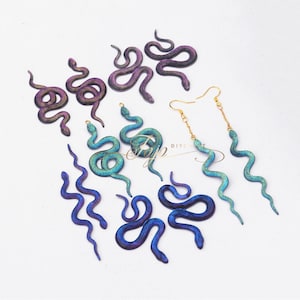Shiny Snake Earring Silicone Mold-Viper-Snake Earrings Resin Mold-Snake Ear Studs Mold-Girl Earring Jewelry Mold-Epoxy Resin Crafts Mold