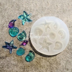 Shell Conch Silicone Mold-Shiny Seashell Resin Mold-Starfish Jewelry Making Mold-Ocean Themed Mold-UV Resin Mold-Epoxy Resin Mold
