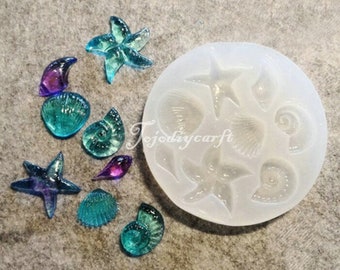 Shell Conch Silicone Mold-Shiny Seashell Resin Mold-Starfish Jewelry Making Mold-Ocean Themed Mold-UV Resin Mold-Epoxy Resin Mold