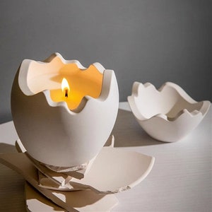 Egg Shell Candle Jar Silicone Mold-Eggshell Storage Box Mold-Candle Vessel Mold-Jewelry Box Mold-Cement Plaster Art Mold-Epoxy Resin Mold
