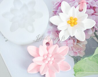 Lotus Candle Silicone Mold-Lotus Flower Resin Mold-Lotus Pendant Mold-Scented Plaster Lotus Mold-Epoxy Resin Art Mold-Car Decor Mold