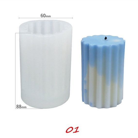 Molde de silicona para velas, moldes para velas cilíndricos 3D, forma  geométrica moderna, moldes para hacer velas, molde para velas perfumadas,  moldes de silicona para moldes para velas 3D ( JFHHH pequeña