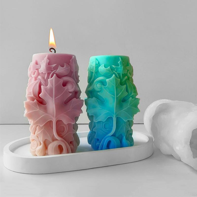 Moules Silicone Cylindriques Forme Fleurs - Pour Bougies Piliers, Résine, Plâtre - 2 Tailles (61mm Et 71mm)