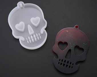 Halloween Skull Pendant Mold-Skull Keychain Mold-Skull Head Resin Mold-Silicone Skull Mold-Necklace Jewelry Making Mold-Epoxy Resin Art Mold