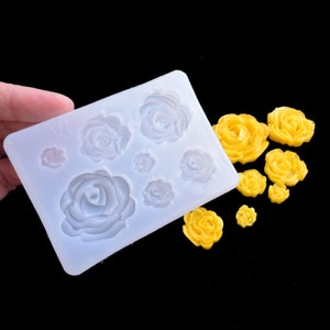 Seven Roses Silicone Mold-Rose Flower Mold-Resin Jewelry Accessories Mold-Crystal Epoxy Rose Ornaments Mold-Silicon Rose Mold