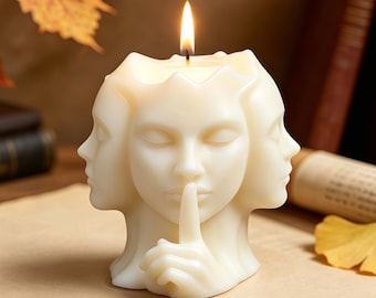 Abstract Face Silicone Mold-Goddess Face Candle Mold-Fantasy Sculpture Mold-DIY Aromatherapy Plaster Mold