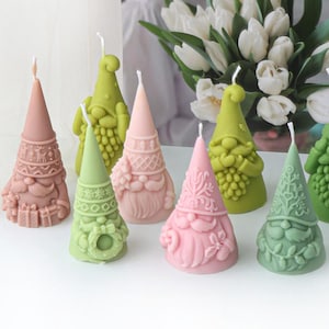 3D kabouter kaars siliconen mal-schattige kabouter kaars schimmel-kerst kabouter kaars schimmel-bloem kabouter kaars schimmel-winter vakantie kaars schimmel