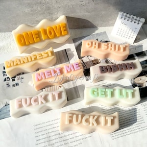 Slogan vela molde de silicone-onda carta vela molde-palavra letras vela molde-frases em inglês velas molde-molde de gesso de sabão perfumado