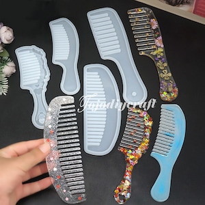 TEHAUX 3 Sets Airbag Comb Mold Resin Mold Silicone Hair Brush Mold for  Resin Comb Epoxy Casting Molds Cat Ear Comb Mold Silicone Brushes for Resin