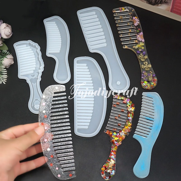 Large Comb Silicone Mold-Hair Comb Resin Mold-Flower Comb Mold-Crescent Comb Mold-Silicone Comb Mold-Hair Accessories Mold-Epoxy Resin Mold