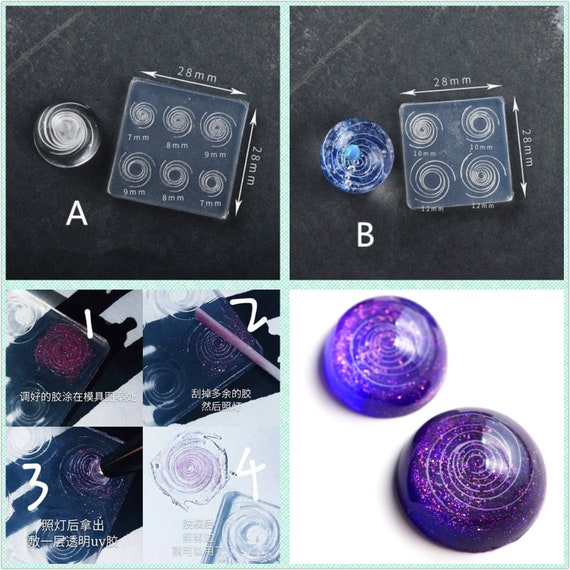 Five 8mm Resin Sphere Molds, Silicone Sphere Mold, UV Resin