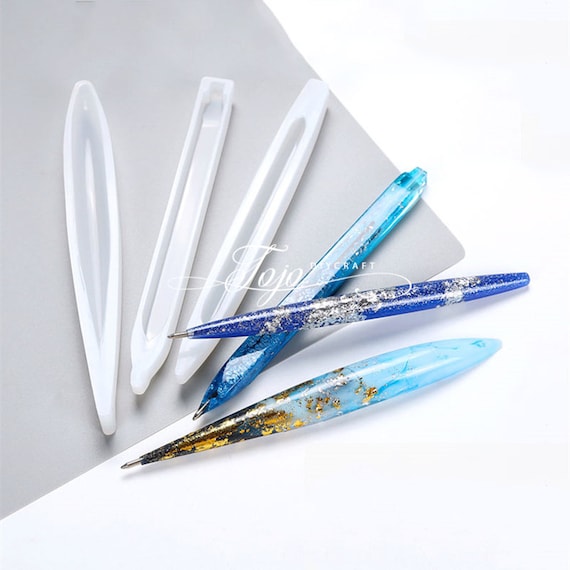 3 Pieces Pen Shape Resin Mold Ballpoint Pen Silicone Molds Epoxy