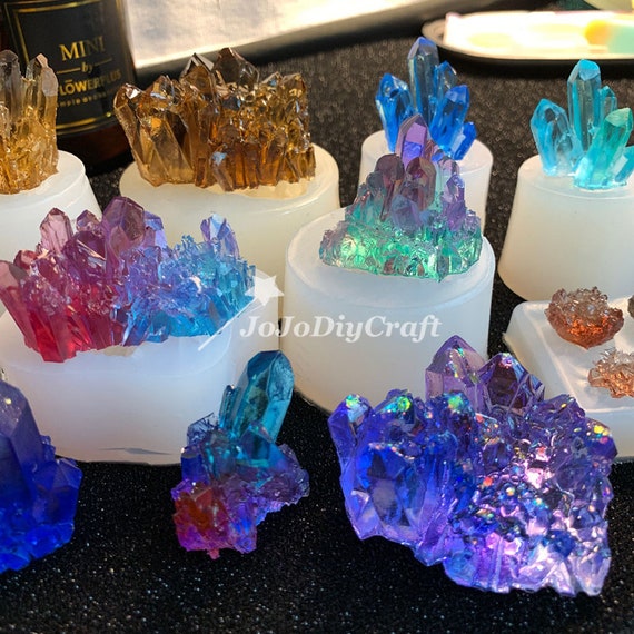 Colorful Crystal Cluster Resin Moldnatural Crystal Stone Etsy