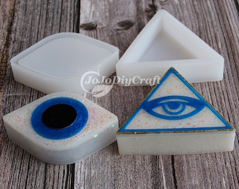 Evil Eye Box Silicone Mold-Storage Box Resin Mold-Triangle Eye Box Mold-Jewelry Box Mold-Trinket Box Mold-Epoxy Resin Art Mold-Home Decor