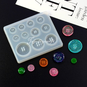 Colorful Button Silicone Mold-Circular Button Resin Mold-Button Earrings Mold-Clothes Button Mold-Epoxy Resin Art Mold-Gift for Women