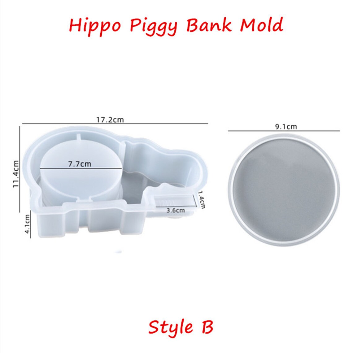 Animal Elephant Piggy Bank Moldhippo Piggy Bank Moldpiggy Etsy