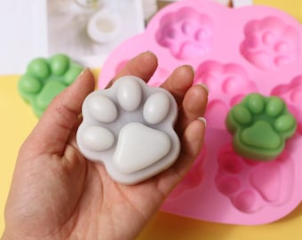 Cat Paw Silicone Mold-Cat Paw Keychain Mold-Pet Paw Resin Mold-Cat Paw Candle Mold-Scented Soy Candle Mold-Chocolate Cake Decor Mold