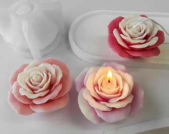 Molde de silicona de flor de rosa-Molde de vela de rosa-Molde de vela del día de San Valentín-Molde de vela de boda-Molde de jabón hecho a mano-Molde de yeso de aromaterapia DIY