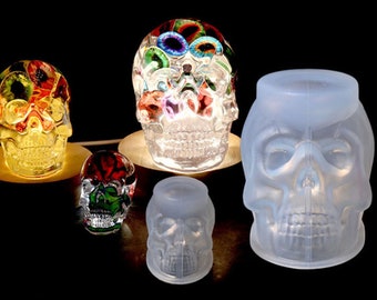 3D Skull Candle Silicone Mold-Halloween Skull Candle Mold-Skull Keychain Resin Mold-Skull Lamp Mold-Silicone Skull Mold-Epoxy Resin Art Mold