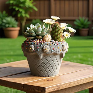 Dessert Cup Resin Silicone Mold-Ice Cream Cone Planter Mold-Concrete Candle Jar Mold-Cement Plaster Mold