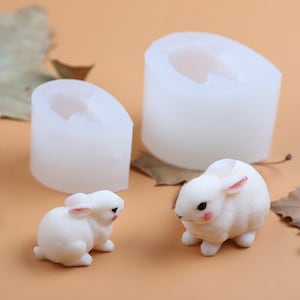 Animal Rabbit Silicone Mold-Cute Rabbit Candle Mold-Easter Bunny Candle Mold-Rabbit Fondant Mold-Chocolate Cake Decor Mold-Epoxy Resin Mold