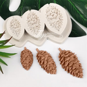 Pine Cones Fondant Mold-Christmas Pinecone Silicone Mold-Pine Cone Chocolate Cake Decoration Mold-Pine Cone Resin Mold-Polymer Clay Mold