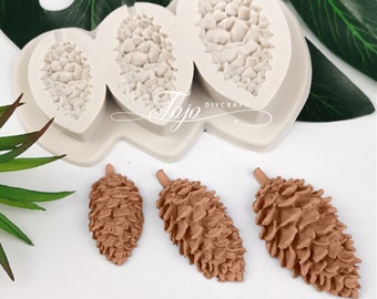Molde de fondant de pinhas - Molde de silicone de pinhas de Natal - Molde de decoração de bolo de chocolate de pinhas - Molde de resina de pinhas - Molde de argila de polímero