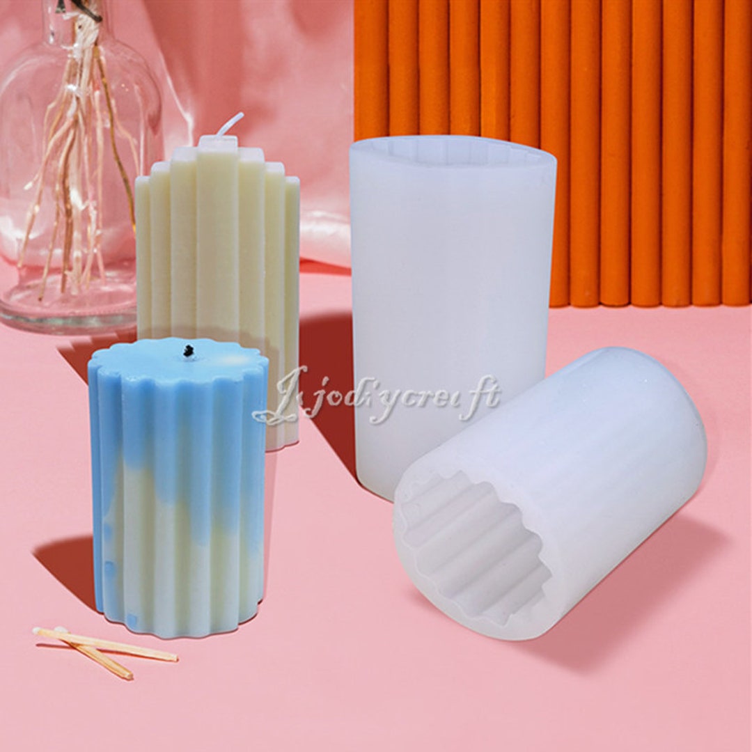 Molde de vela de pilar, moldes de vela de silicona para hacer velas, moldes  geométricos irregulares reutilizables de silicona, manualidades de resina