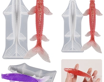 3D Koi Fisch Silikonform-Koi Fisch Harz Form-Koi Fisch Schlüsselbund Form-Tier Fisch Fondant Form-Koi Schokoladen Kuchen Dekor Form-Epoxidharz Form