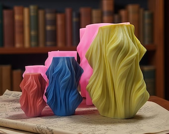 Big Wave Candle Silicone Mold-Abstract Swirl Candle Mold-Sculpture Pillar Mold-Wedding Table Decor Mold