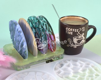 Wave Coaster Silicone Mold-Water Ripple Coaster Mold-Coaster Resin Mold-Coaster Holder Mold-Cup Coaster Mold-Epoxy Resin Crafts Mold