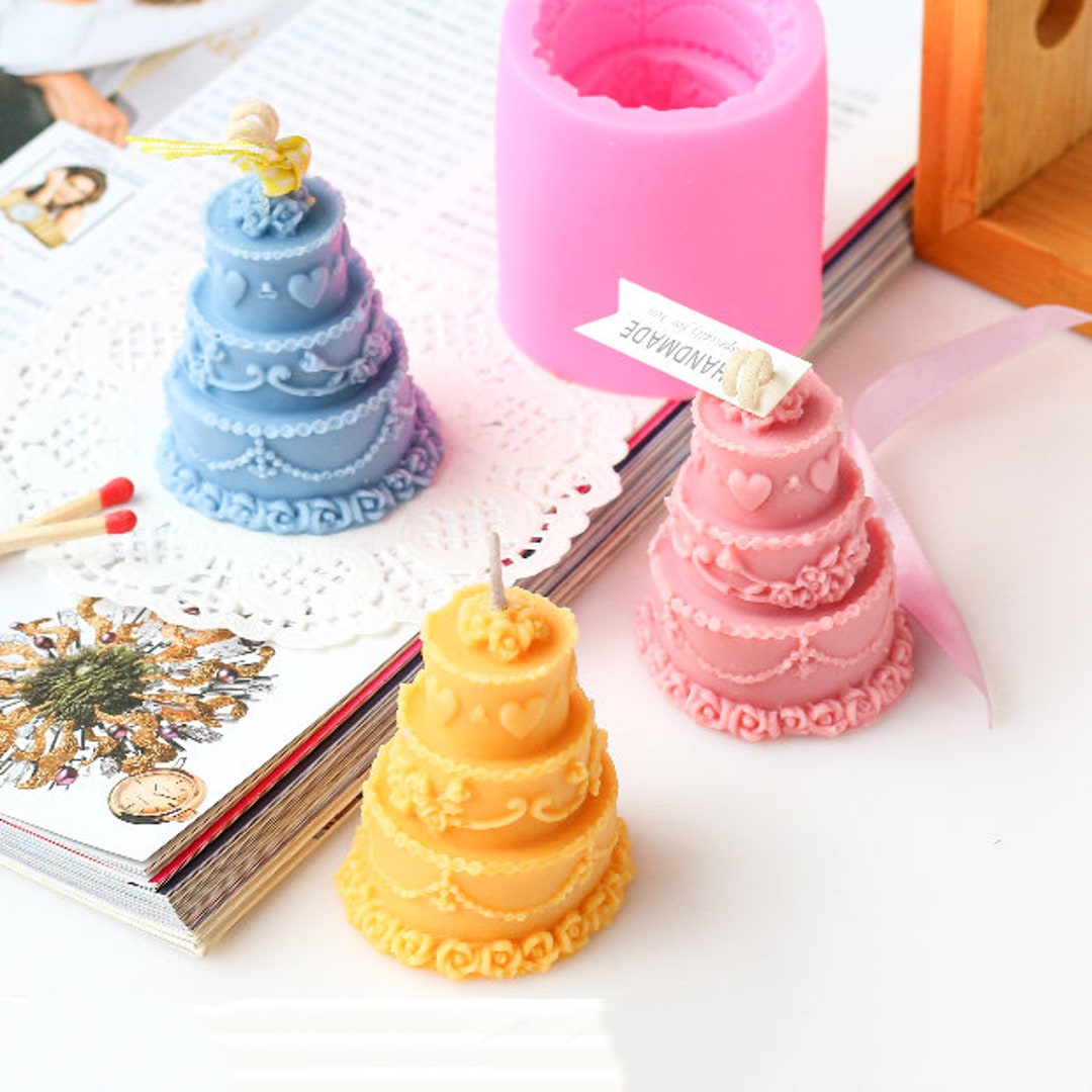Three Layer Birthday Cake Silicone Moldthree Layer Lace Tower Candle