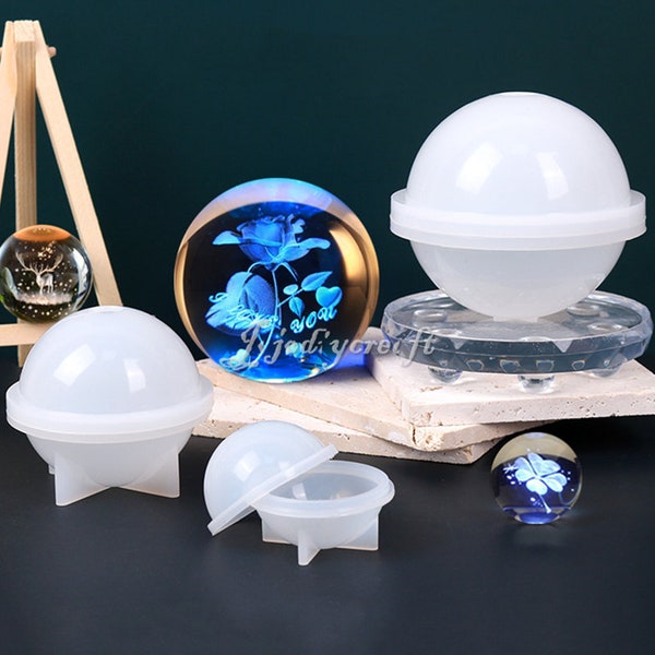 3D-sfär silikonform - stor sfär hartsform - kristallsfärform - planetbollform - sfärlampform - gör-det-själv mikrolandskapsdekorationsform