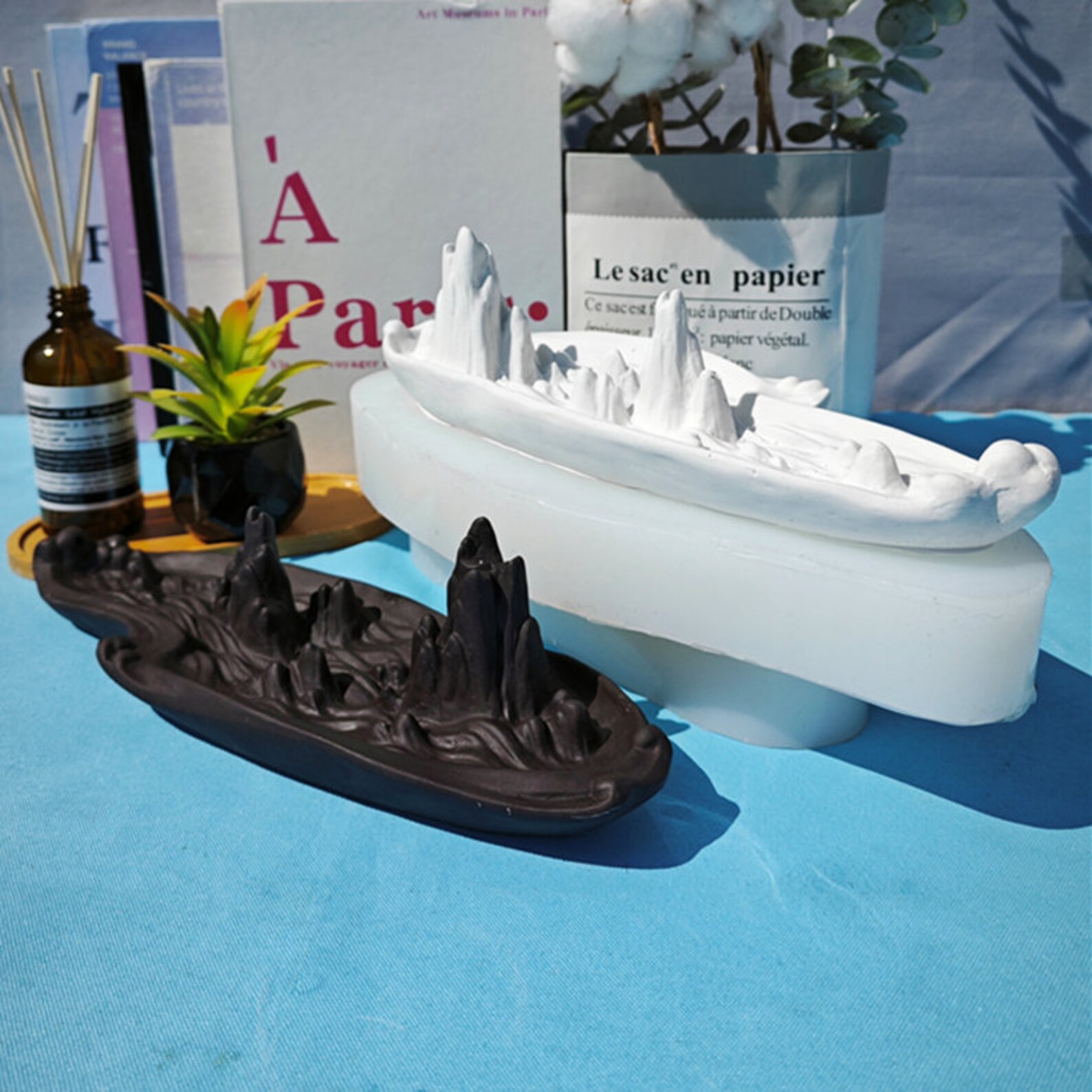 Mountain Incense Holder Silicone Moldcement Rockery Incense Etsy