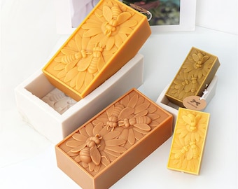 Rectangle Soap Silicone Mold-Bee Honeycomb Candle Mold-Sunflower Bee Candle Mold-Beeswax Bee Candle Mold-Aromatherapy Candle Soap Mold