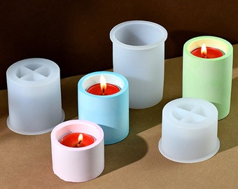 Round Candlestick Resin Silicone Mold-Round Tealight Holder Mold-Concrete Candle Holder Mold-Cement Plaster Art Mold-Wedding Decor Mold