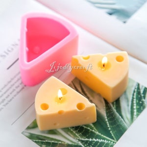 Cheese Fondant Silicone Mold-3D Cheese Candle Mold-Scented Candles Cheese Mold-Cheese Soap Mold-Chocolate Cake Decor Mold