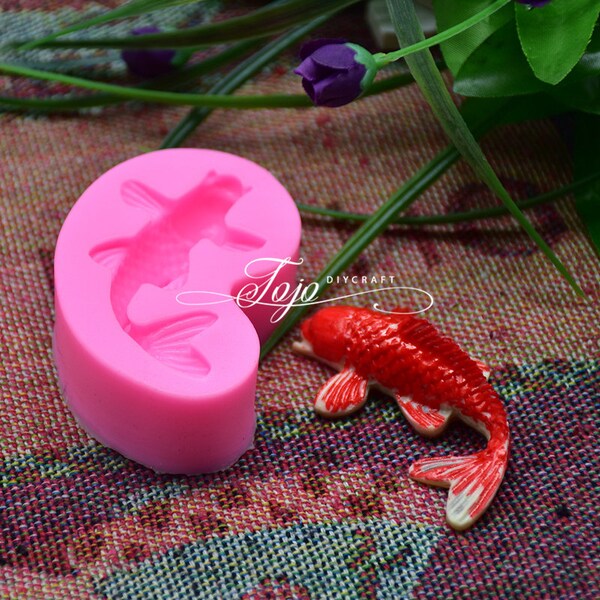 Chinese Style Small Carp Silicone Mold-Goldfish Koi Mold-Fish Shape Fondant Chocolate Cake Mold-Koi Fish Silicone Mold-Baking Mold