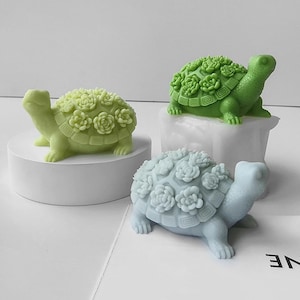 Sea Turtle Silicone Mold-Succulent Turtle Candle Mold-Plant Turtle Candle Mold-Animal Turtle Resin Mold-Aromatherapy Candle Soap Mold