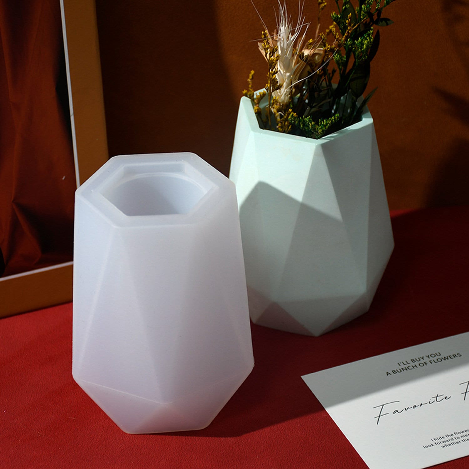 Vaso geometrico Stampo in silicone-Vaso esagonale Stampo-Vaso di fiori Stampo in resina-Stampo di cemento per vasi di cemento-Stampo per vasi Jesmonit