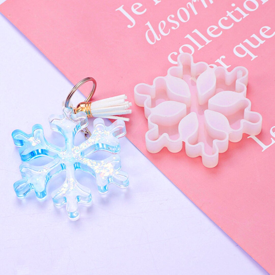 Snowflake Keychain Silicone Moldsnowflake Resin Etsy