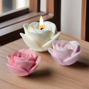 Molde de silicona para vela de rosa 3D - Molde pequeño para vela de rosa - Molde para vela de rosa de San Valentín - Molde de resina de flor natural - Molde de yeso para aromaterapia DIY