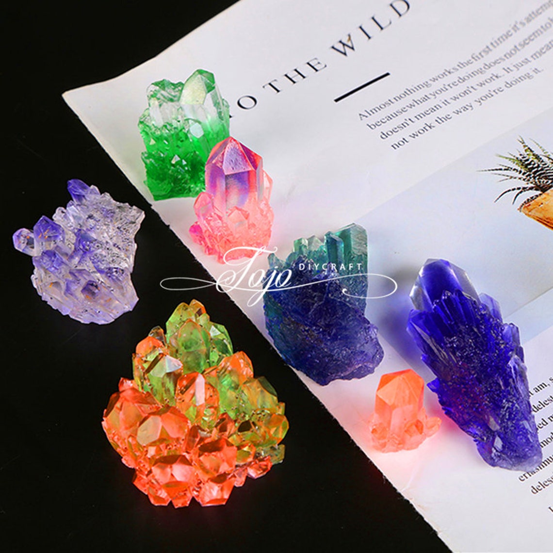 Natural Crystal Cluster Resin MoldGem Stone Silicone Etsy