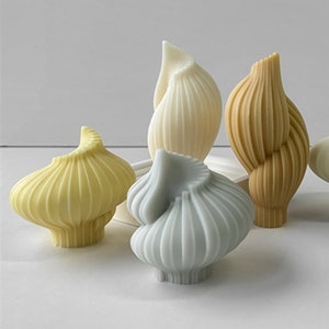 3D Concha Vela Silicona Molde-Concha Concha Vela Molde-Océano Temática Vela Molde-Rayas Pilar Vela Molde-DIY Aromaterapia Yeso Molde