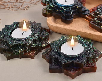 Lotus Candlestick Silicone Mold-Lotus Candle Holder Mold-Tea Light Holder Mold-Plaster Art Mold-Epoxy Resin Mold-Home Decor Mold