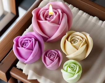 3D Rose Candle Silicone Mold-Large Rose Candle Mold-Rose Flower Candle Mold-Valentine Rose Candle Mold-DIY Aromatherapy Plaster Mold