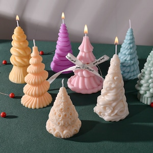 Creative Christmas Tree Candle Mold-Silicone Candle Mold-Concrete Christmas Tree Mold-Christmas Jesmonite Gypsum Mold-Holiday Candle Mold